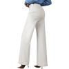 imageEVALESS Womens Jeans High Waisted Wide Leg Stretchy Baggy Denim Pants with DualButton ClosureWhite