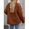 imageEVALESS Womens Lightweight Diamond Quilted Jacket Casual Winter Open Front Button Down Puffer Coat Outwear CardiganCoffee