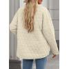 imageEVALESS Womens Lightweight Diamond Quilted Jacket Casual Winter Open Front Button Down Puffer Coat Outwear CardiganD White
