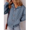 imageEVALESS Womens Lightweight Diamond Quilted Jacket Casual Winter Open Front Button Down Puffer Coat Outwear CardiganE Ashleigh Blue