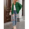 imageEVALESS Womens Lightweight Diamond Quilted Jacket Casual Winter Open Front Button Down Puffer Coat Outwear CardiganE Green