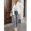 imageEVALESS Womens Lightweight Diamond Quilted Jacket Casual Winter Open Front Button Down Puffer Coat Outwear CardiganE Pure White