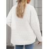 imageEVALESS Womens Lightweight Diamond Quilted Jacket Casual Winter Open Front Button Down Puffer Coat Outwear CardiganE Pure White
