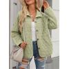 imageEVALESS Womens Lightweight Diamond Quilted Jacket Casual Winter Open Front Button Down Puffer Coat Outwear CardiganE Smoke Green
