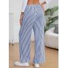 imageEVALESS Womens Striped Pants 2025 Comfy High Waist Wide Leg Lounge Pants Y2K Casual Lightweight PJ Bottoms with PocketsBlue Stripe