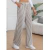 imageEVALESS Womens Striped Pants 2025 Comfy High Waist Wide Leg Lounge Pants Y2K Casual Lightweight PJ Bottoms with PocketsBrown Stripe