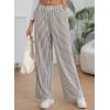 imageEVALESS Womens Striped Pants 2025 Comfy High Waist Wide Leg Lounge Pants Y2K Casual Lightweight PJ Bottoms with PocketsBrown Stripe