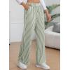 imageEVALESS Womens Striped Pants 2025 Comfy High Waist Wide Leg Lounge Pants Y2K Casual Lightweight PJ Bottoms with PocketsGreen Stripe