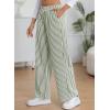 imageEVALESS Womens Striped Pants 2025 Comfy High Waist Wide Leg Lounge Pants Y2K Casual Lightweight PJ Bottoms with PocketsGreen Stripe