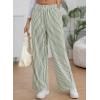 imageEVALESS Womens Striped Pants 2025 Comfy High Waist Wide Leg Lounge Pants Y2K Casual Lightweight PJ Bottoms with PocketsGreen Stripe