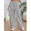 imageEVALESS Womens Striped Pants 2025 Comfy High Waist Wide Leg Lounge Pants Y2K Casual Lightweight PJ Bottoms with PocketsWhite Stripe