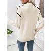 imageEVALESS Womens Sweaters V Neck Long Sleeve Quarter Zip Collared Ribbed Knit Dressy Casual Pullover Sweaters OutfitsBeige