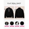 imageEVALESS Womens Sweaters V Neck Long Sleeve Quarter Zip Collared Ribbed Knit Dressy Casual Pullover Sweaters OutfitsBlack