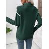 imageEVALESS Womens Sweaters V Neck Long Sleeve Quarter Zip Collared Ribbed Knit Dressy Casual Pullover Sweaters OutfitsBlackish Green