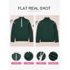 imageEVALESS Womens Sweaters V Neck Long Sleeve Quarter Zip Collared Ribbed Knit Dressy Casual Pullover Sweaters OutfitsBlackish Green