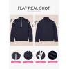 imageEVALESS Womens Sweaters V Neck Long Sleeve Quarter Zip Collared Ribbed Knit Dressy Casual Pullover Sweaters OutfitsNavy Blue