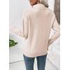 imageEVALESS Womens Sweaters V Neck Long Sleeve Quarter Zip Collared Ribbed Knit Dressy Casual Pullover Sweaters OutfitsOatmeal