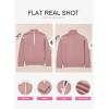 imageEVALESS Womens Sweaters V Neck Long Sleeve Quarter Zip Collared Ribbed Knit Dressy Casual Pullover Sweaters OutfitsPink