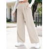 imageEVALESS Womens Wide Leg Pants High Waisted Business Work Casual Trousers 2025 Summer Comfy Palazzo Pants with PocketsBeige