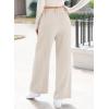 imageEVALESS Womens Wide Leg Pants High Waisted Business Work Casual Trousers 2025 Summer Comfy Palazzo Pants with PocketsBeige