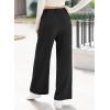imageEVALESS Womens Wide Leg Pants High Waisted Business Work Casual Trousers 2025 Summer Comfy Palazzo Pants with PocketsBlack