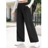 imageEVALESS Womens Wide Leg Pants High Waisted Business Work Casual Trousers 2025 Summer Comfy Palazzo Pants with PocketsBlack