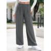 imageEVALESS Womens Wide Leg Pants High Waisted Business Work Casual Trousers 2025 Summer Comfy Palazzo Pants with PocketsDark Grey
