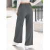 imageEVALESS Womens Wide Leg Pants High Waisted Business Work Casual Trousers 2025 Summer Comfy Palazzo Pants with PocketsDark Grey