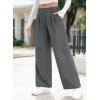 imageEVALESS Womens Wide Leg Pants High Waisted Business Work Casual Trousers 2025 Summer Comfy Palazzo Pants with PocketsDark Grey