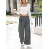 imageEVALESS Womens Wide Leg Pants High Waisted Business Work Casual Trousers 2025 Summer Comfy Palazzo Pants with PocketsDark Grey