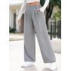 imageEVALESS Womens Wide Leg Pants High Waisted Business Work Casual Trousers 2025 Summer Comfy Palazzo Pants with PocketsHeather Grey