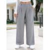 imageEVALESS Womens Wide Leg Pants High Waisted Business Work Casual Trousers 2025 Summer Comfy Palazzo Pants with PocketsHeather Grey