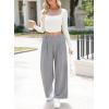 imageEVALESS Womens Wide Leg Pants High Waisted Business Work Casual Trousers 2025 Summer Comfy Palazzo Pants with PocketsHeather Grey