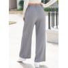 imageEVALESS Womens Wide Leg Pants High Waisted Business Work Casual Trousers 2025 Summer Comfy Palazzo Pants with PocketsHeather Grey