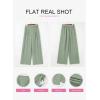 imageEVALESS Womens Wide Leg Pants High Waisted Business Work Casual Trousers 2025 Summer Comfy Palazzo Pants with PocketsMist Green