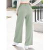 imageEVALESS Womens Wide Leg Pants High Waisted Business Work Casual Trousers 2025 Summer Comfy Palazzo Pants with PocketsMist Green