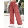 imageEVALESS Womens Wide Leg Pants High Waisted Business Work Casual Trousers 2025 Summer Comfy Palazzo Pants with PocketsRed Clay