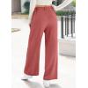 imageEVALESS Womens Wide Leg Pants High Waisted Business Work Casual Trousers 2025 Summer Comfy Palazzo Pants with PocketsRed Clay