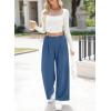 imageEVALESS Womens Wide Leg Pants High Waisted Business Work Casual Trousers 2025 Summer Comfy Palazzo Pants with PocketsS Ashleigh Blue