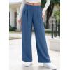 imageEVALESS Womens Wide Leg Pants High Waisted Business Work Casual Trousers 2025 Summer Comfy Palazzo Pants with PocketsS Ashleigh Blue