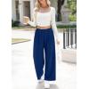 imageEVALESS Womens Wide Leg Pants High Waisted Business Work Casual Trousers 2025 Summer Comfy Palazzo Pants with PocketsSail Blue