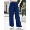 imageEVALESS Womens Wide Leg Pants High Waisted Business Work Casual Trousers 2025 Summer Comfy Palazzo Pants with PocketsSail Blue
