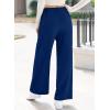 imageEVALESS Womens Wide Leg Pants High Waisted Business Work Casual Trousers 2025 Summer Comfy Palazzo Pants with PocketsSail Blue