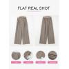 imageEVALESS Womens Wide Leg Pants High Waisted Business Work Casual Trousers 2025 Summer Comfy Palazzo Pants with PocketsTaupe