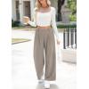 imageEVALESS Womens Wide Leg Pants High Waisted Business Work Casual Trousers 2025 Summer Comfy Palazzo Pants with PocketsTaupe