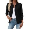 imageEVALESS Cardigan Sweaters for Women Wool Blend Lightweight Trendy Long Sleeve Lapel Collar Button Down Sweater CardigansBlack