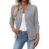 imageEVALESS Cardigan Sweaters for Women Wool Blend Lightweight Trendy Long Sleeve Lapel Collar Button Down Sweater CardigansMedium Grey