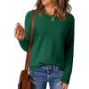 imageEVALESS Fall Sweaters for Women 2025 Fashion Long Sleeve Crewneck Knit Pullover Tops Teacher Outfits Winter ClothesDark Green