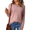 imageEVALESS Fall Sweaters for Women 2025 Fashion Long Sleeve Crewneck Knit Pullover Tops Teacher Outfits Winter ClothesLight Pink