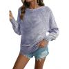 imageEVALESS Striped Sweaters for Women Boat Neck Batwing Sleeve Oversized Pullover Sweater Tops Womens Fall Clothes OutfitsSky Blue